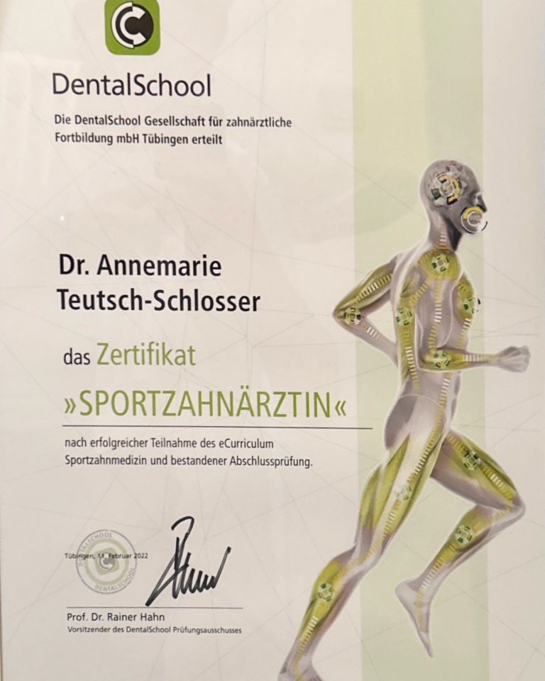 Zahnarztpraxis in Hanau Zertifikat Sportzahnmedizin
